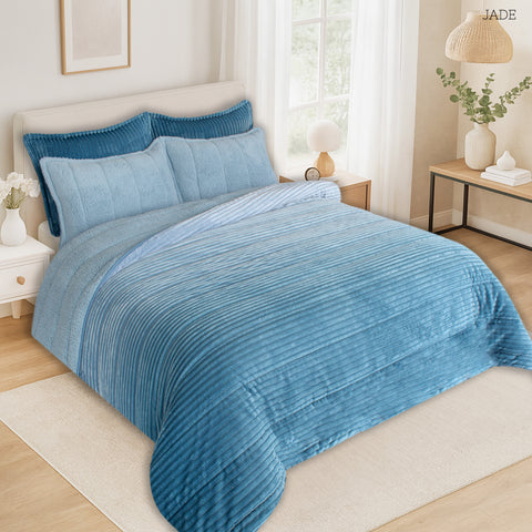 Edredón Sherpa Royal Degradado Jade