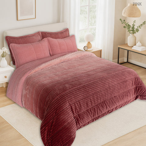 Edredón Sherpa Royal Degradado Pink